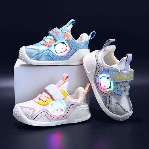 啵力熊童鞋春款男童亮灯学步鞋女童卡通防滑机能鞋透气舒适宝宝鞋 商品图0