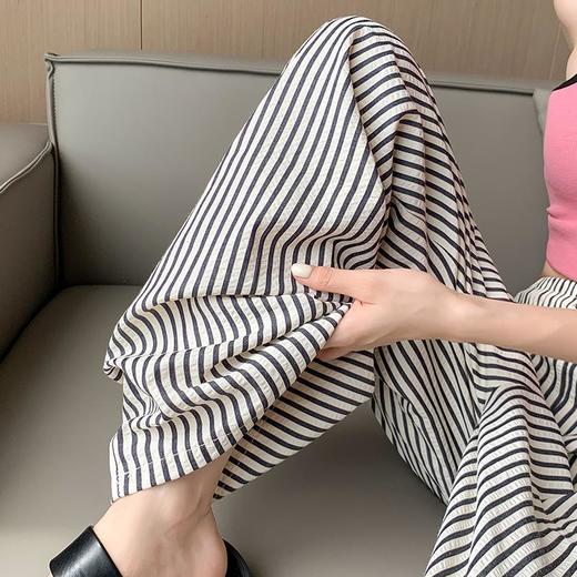 茧墨 减龄慵懒风竖条阔腿裤 商品图4