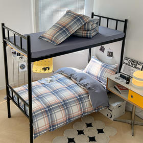 自然醒全棉无印风条格系列四件套全棉纯棉2023新款床品小清新学生宿舍床单被套三件套NH141