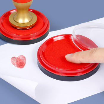 西玛（SIMAA） φ80mm透明圆形财务快干印台印泥 办公用品 红色21531 商品图2