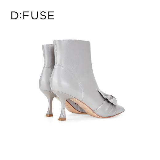 D:FUSE迪芙斯秋新款时装鞋女羊皮尖头蝴蝶结高跟裸靴靴子DF34116027 商品图3