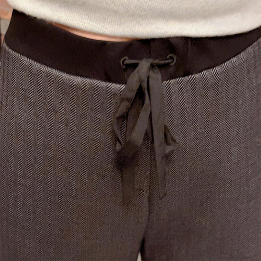 圣三利女装竖条纹休闲针织显瘦哈伦裤SL1936550 商品图3