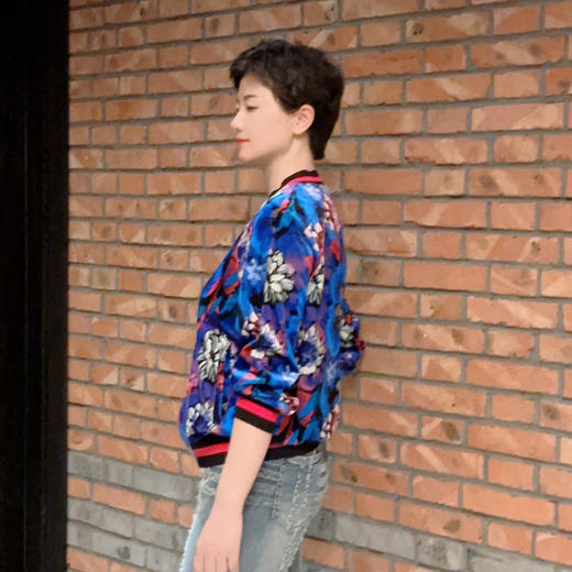 圣三利女装 新款时尚运动丝绒面卫衣外套拉链开衫SL1912103 商品图1