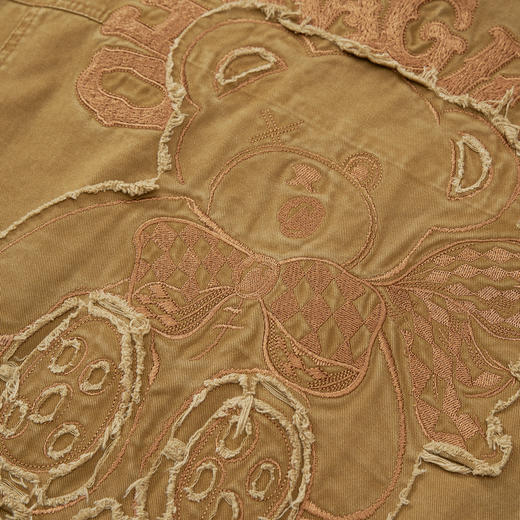 谜底翻领外套女2023秋复古时尚后背绣花纯棉设计感长袖233MW0956 商品图3