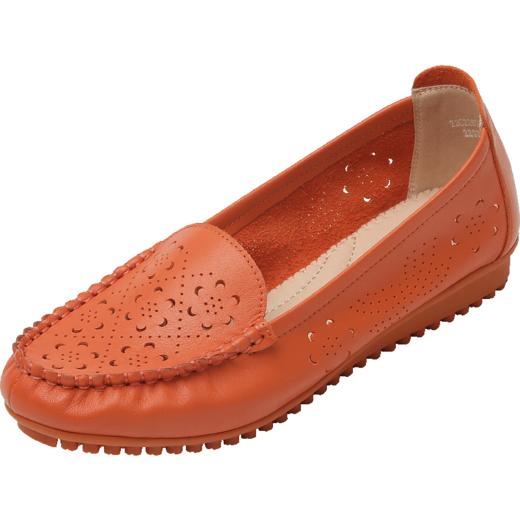 信诺 真皮舒适女鞋 妈妈凉鞋女鞋款夏季平底中年防滑软底镂空单鞋22C2287-021 商品图2