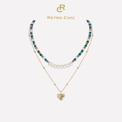 Retro Chic 意大利复古创意饰品  希腊浪花叠戴项链 商品图0