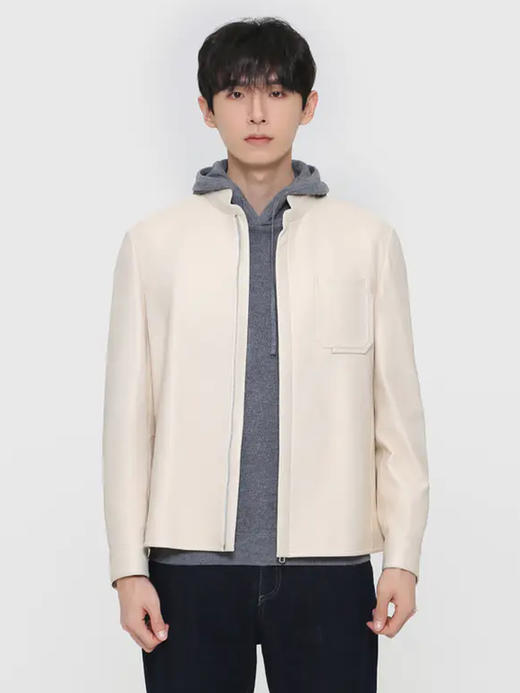 callisto米白色绵羊毛革皮克夹 FRFLT006Y 商品图1