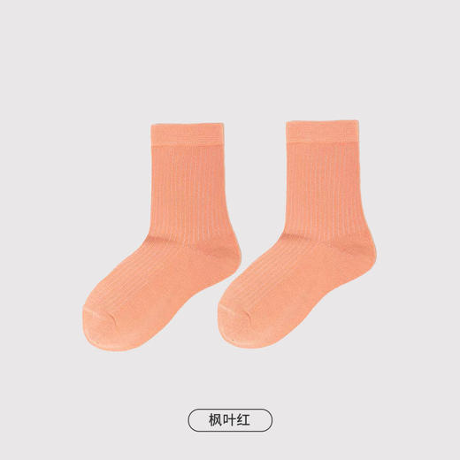 都市丽人眯雅佳简约系列精梳棉中筒袜中厚款儿童常规袜童袜袜子新年本命年红品JC3DA2 商品图4
