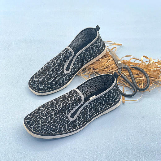 内联升男鞋手工单鞋千层底大内联升飞织青年式松紧口布鞋DN8539 商品图4