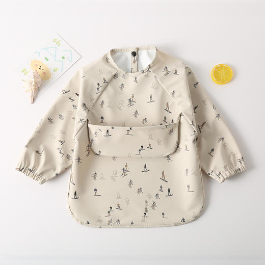 丹麦儿童长袖pu反穿衣宝宝吃饭衣围兜超软防水婴儿饭兜防脏喂饭衣 商品图10