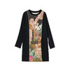 谜底连衣裙长袖女2023秋新款复古原创印花拼接感中长裙233ML1132 商品缩略图4