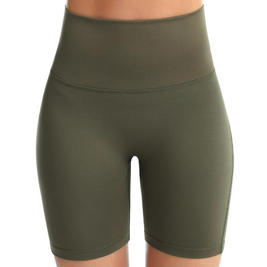 欧美无尴尬线瑜伽裤女士高腰提臀健身短裤速干紧身运动五分裤 商品图1