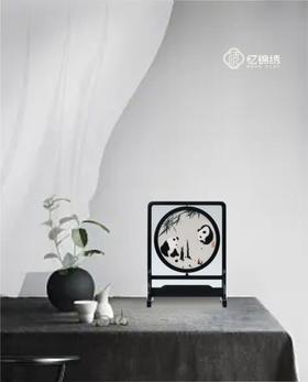 蜀绣双面绣-节节高双熊猫