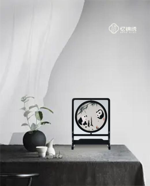 蜀绣双面绣-节节高双熊猫 商品图0