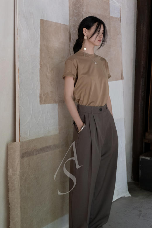 Studio Nicholson 23AW 芦苇绿ACUNA双褶阔腿裤 商品图0