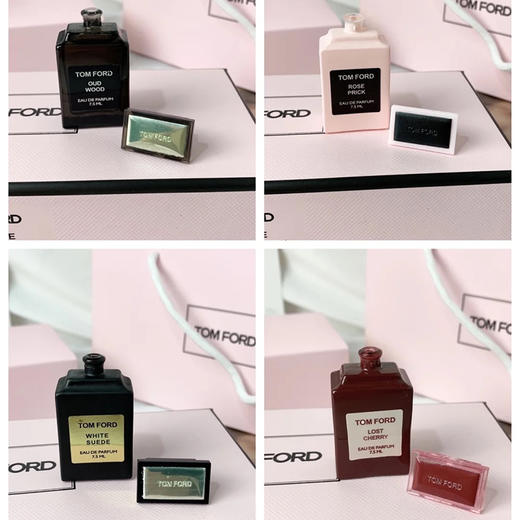 【TOM FORD/TF汤姆福特Q版香水四件套 礼盒包装】 小样套装 失落樱桃/荆棘玫瑰/白麝香/乌木沉香 4款香型自由切换多面角色 时刻掌握自信 7.5ml/瓶 商品图3