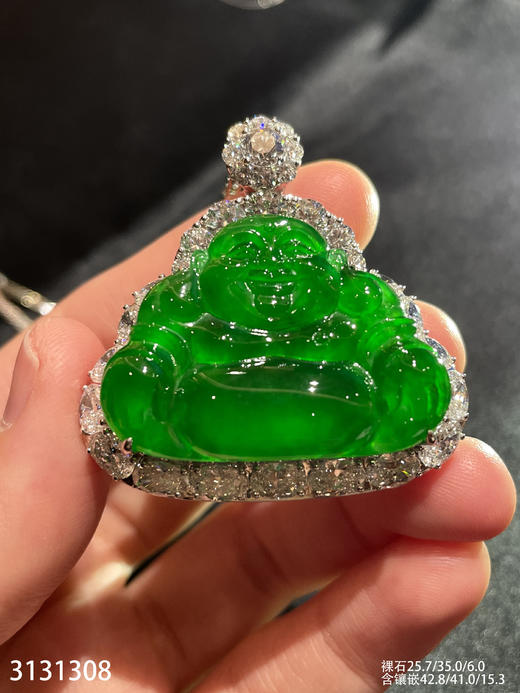 老坑玻璃种帝王绿佛公吊坠【3131308】具体价格微信咨询 商品图6