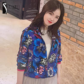 圣三利女装 新款时尚休闲丝绒面连帽上衣外套SL1912203