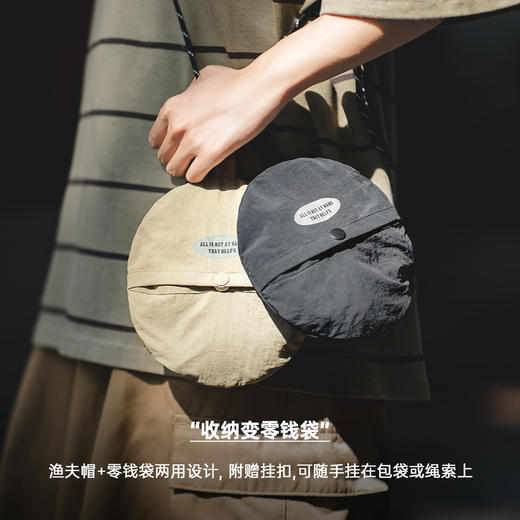 马登女装山系户外登山渔夫帽两用手提零钱包钱袋便携帽遮阳帽子 商品图1