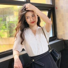 【百图lulu定制】【铃兰衬衫】法式温柔风  灯笼袖衬衫