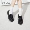 D:FUSE迪芙斯秋季新款单鞋女乐福鞋牛皮圆头编织经典厚底鞋女DF33112120 商品缩略图0