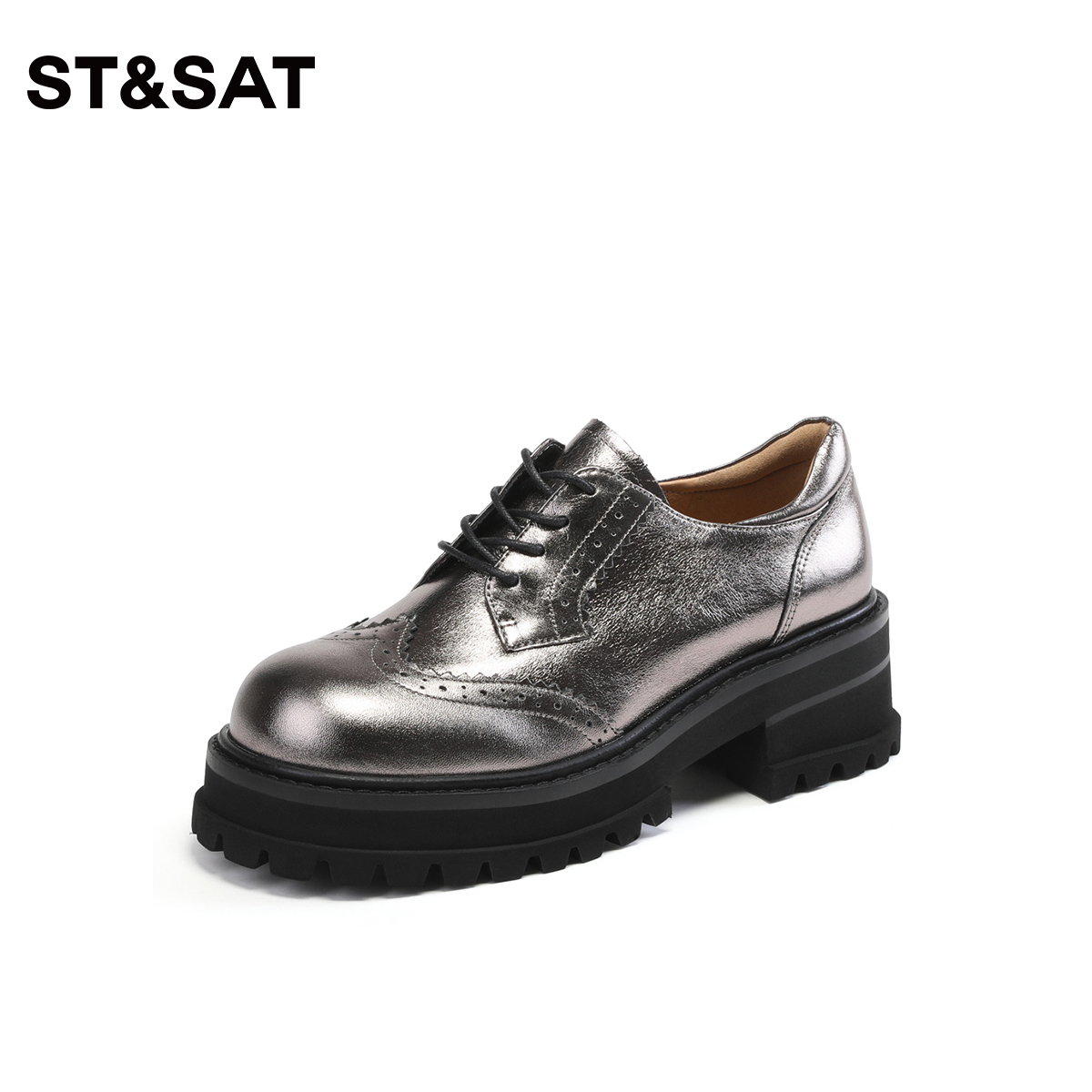 星期六复古高跟厚底牛津鞋SS33112133