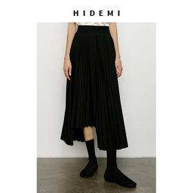 HIDEMI 极简不对称设计感百褶裙半身裙