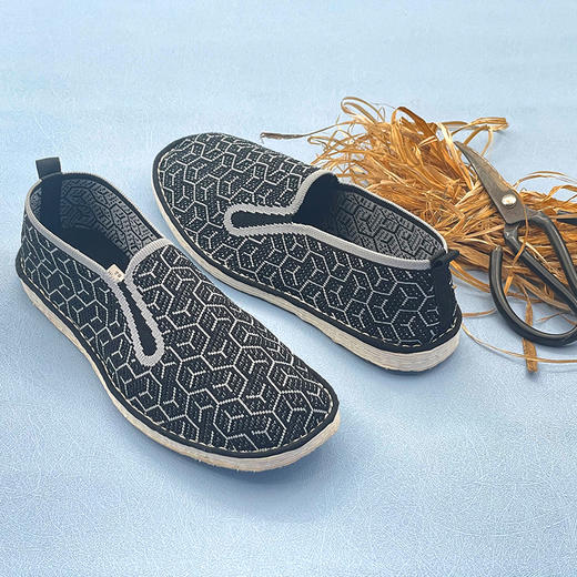 内联升男鞋手工单鞋千层底大内联升飞织青年式松紧口布鞋DN8539 商品图2