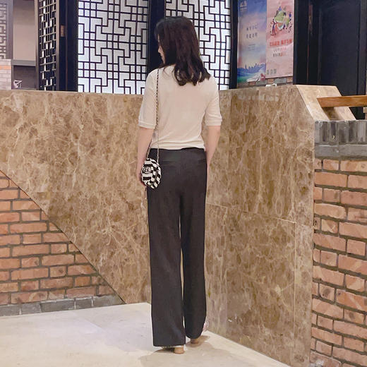 圣三利女装针织休闲九分宽腿裤SL1936450 商品图2
