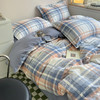 自然醒全棉无印风条格系列四件套全棉纯棉2023新款床品小清新学生宿舍床单被套三件套NH141 商品缩略图13