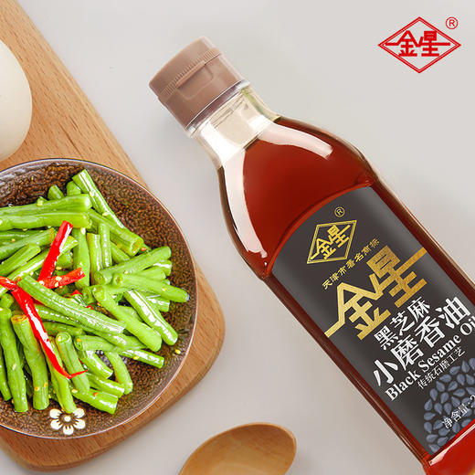 津农精品天津静海区金星黑芝麻油375ml*2瓶 商品图1