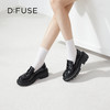D:FUSE迪芙斯秋季新款单鞋女乐福鞋牛皮圆头编织经典厚底鞋女DF33112120 商品缩略图1