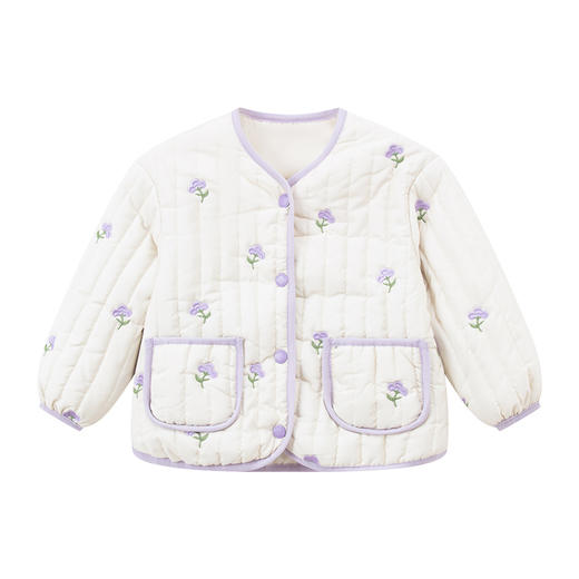 笛莎Deesha 童装女童呢大衣2023冬季新款绣花棉外套  商品图4