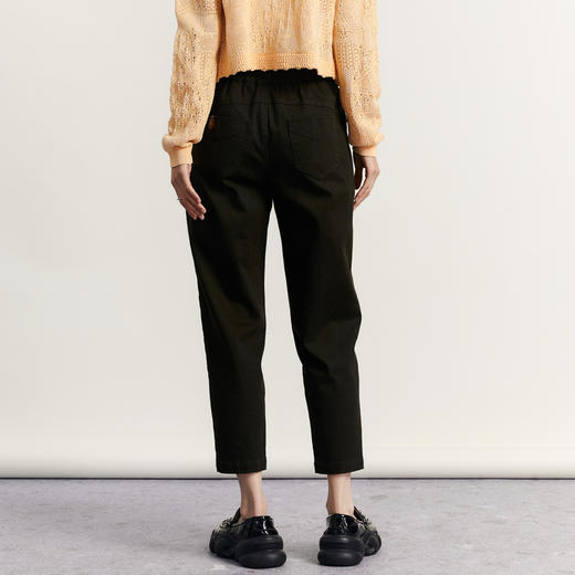 谜底休闲裤女2023秋季新款百搭松紧腰宽松萝卜裤九分裤233MK1026 商品图2