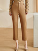 剩S/M/L/XL 米思阳2024秋季新款百搭简约针织休闲裤修身纽扣九分直筒裤子2867 商品缩略图1