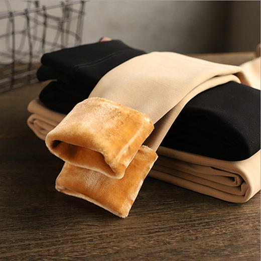 【加绒光腿连袜裤】冬季加绒打底裤女，高腰修身光腿连袜裤，300克保暖打底裤，假透肉保暖一体裤li 商品图3