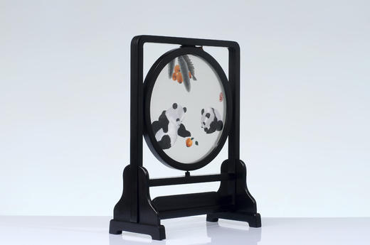 蜀锦双面绣-枇杷双熊猫 商品图2