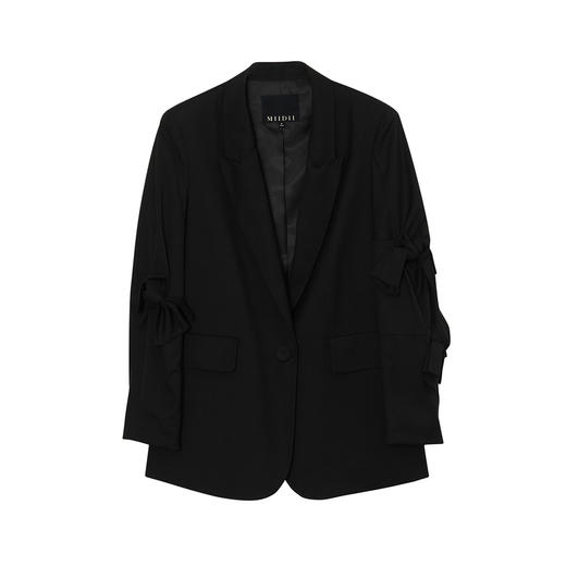 谜底特色西装外套女2023秋新款通勤纯色西服立体蝴蝶结233MW1136 商品图4