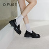 D:FUSE迪芙斯秋季新款单鞋女乐福鞋牛皮圆头编织经典厚底鞋女DF33112120 商品缩略图2