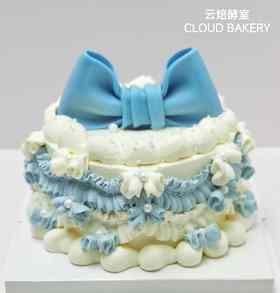 【蝴蝶结蛋糕】蓝色款