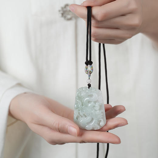 天然翡翠龙牌吊坠玉坠挂件项链百搭质感男女同款 商品图1