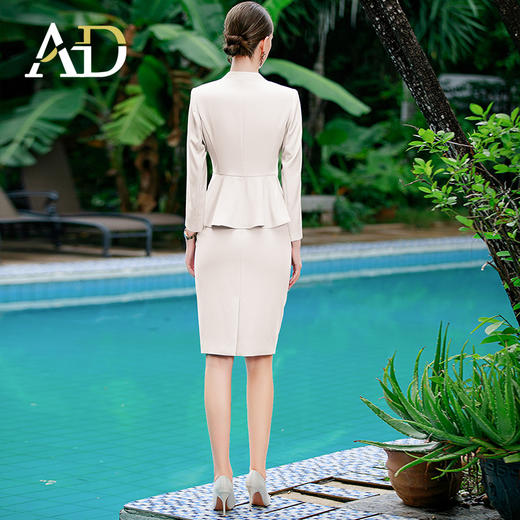 AD职业装气质女神范行政套装女正装高端白色主持人上镜西装套裙子 商品图4