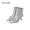 D:FUSE迪芙斯秋新款时装鞋女羊皮尖头蝴蝶结高跟裸靴靴子DF34116027 商品缩略图2
