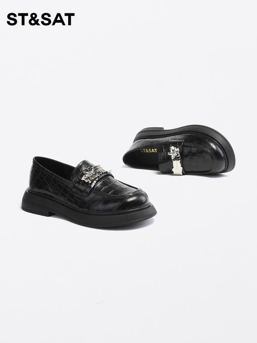 星期六时尚格纹花瓣装饰乐福鞋SS33111197 商品图9