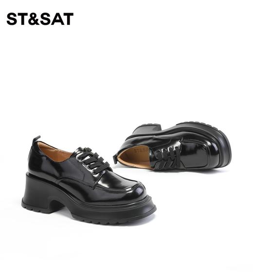 星期六舒适圆头松糕底系带单鞋乐福鞋SS33112063 商品图9