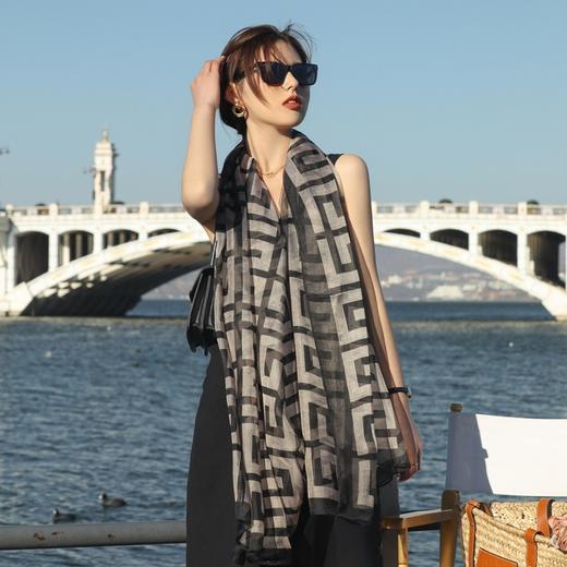 【七夕礼品】【仅赠不售】云纹纱丝巾女春秋夏季防晒空调披肩 商品图1