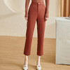 剩S/M/L/XL 米思阳2024秋季新款百搭简约针织休闲裤修身纽扣九分直筒裤子2867 商品缩略图0