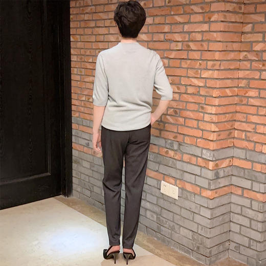 圣三利女装竖条纹休闲针织显瘦哈伦裤SL1936550 商品图2