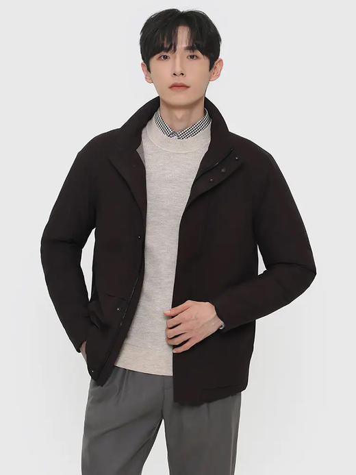 callisto咖色聚酯纤维短款羽绒服 FRFED111C 商品图0