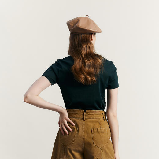 谜底短袖T恤女2023秋季新款百搭合体原创印花圆领纯棉T233MT1105 商品图2